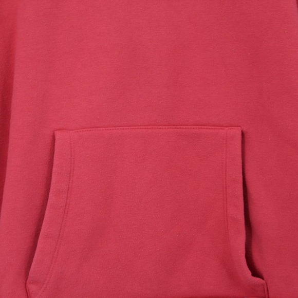 Topshop Size 8 Embroidered Heart Hoodie Sweatshirt Pullover Red Oversized Pocket - Picture 2 of 7